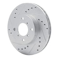 R1 99-07 Suzuki Aerio Front Left Drilled & Slotted Silver Brake Rotor