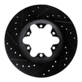 R1 04-08 Chevrolet Colorado Front Left Drilled & Slotted Black Brake Rotor