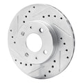 R1 Concepts Brake Rotor Drilled and Slotted Silver Fits Nissan NX