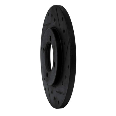 R1 80-83 Toyota Corolla (US/Canada) Front Right Drilled & Slotted Black Brake Rotor