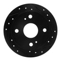 R1 85-87 Toyota Corolla (US/Canada) Rear Right Drilled & Slotted Black Brake Rotor