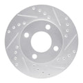 R1 84-87 Audi Coupe Front Right Drilled & Slotted Silver Brake Rotor