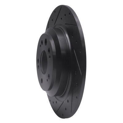R1 09-14 Acura TL Rear Left Drilled & Slotted Black Brake Rotor