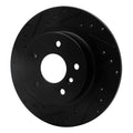 R1 94-04 Land Rover Discovery Rear Left Drilled & Slotted Black Brake Rotor