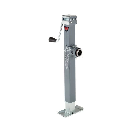 TRAILER JACK SWL 195 DTSFQ W/P&C 5000LB 15IN TRAVEL ROUND MOUNT OT GRAY IT ZINC