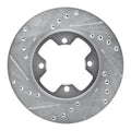 R1 79-83 Nissan 280ZX Front Left Drilled & Slotted Silver Brake Rotor