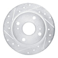 R1 Concepts Brake Rotor Drilled and Slotted Silver Fits Toyota Celica