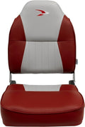 WISE 8WD640 LUND STYLE CONTOURED HIGH BACK BOAT SEAT GREY / RED