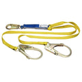 DECOIL TWINLEG LANYARD 1IN WEB SNAPHOOK AND REBAR HOOKS 6FT GOLD