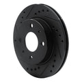 R1 95-00 Nissan 200SX Front Left Drilled & Slotted Black Brake Rotor