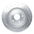 R1 2011-2022 Dodge Durango Rear Right Drilled & Slotted Silver Brake Rotor