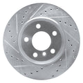 DFC 04-10 BMW X3 Front Left Drilled & Slotted Silver Brake Rotor