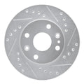 R1 94-02 Ford ASPIRE Front Right Drilled & Slotted Silver Brake Rotor