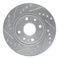 R1 94-02 Ford ASPIRE Front Right Drilled & Slotted Silver Brake Rotor
