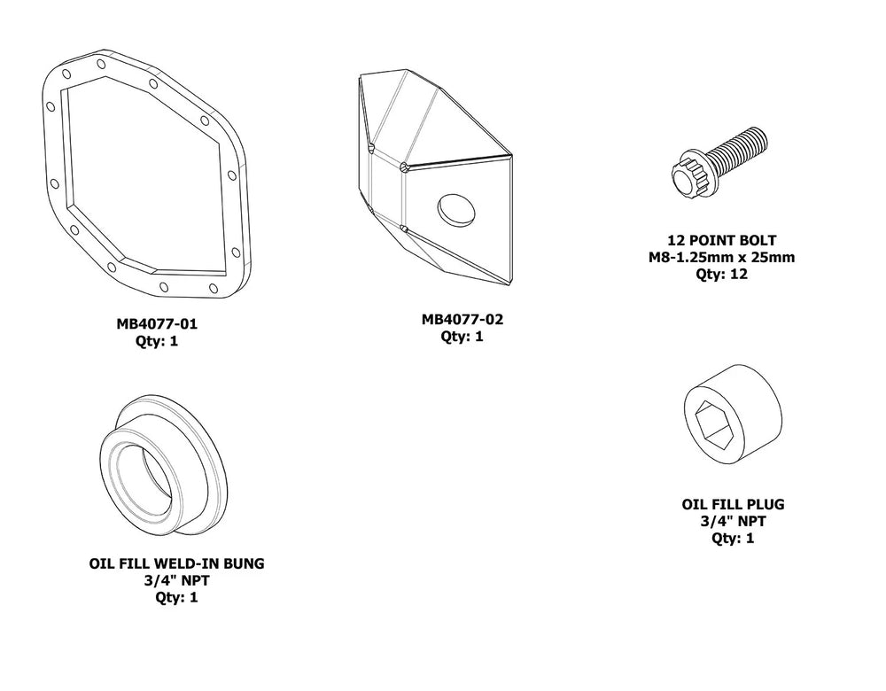 Motobilt differential cover