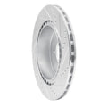 R1 08-15 Mitsubishi Lancer Rear Left Drilled & Slotted Silver Brake Rotor