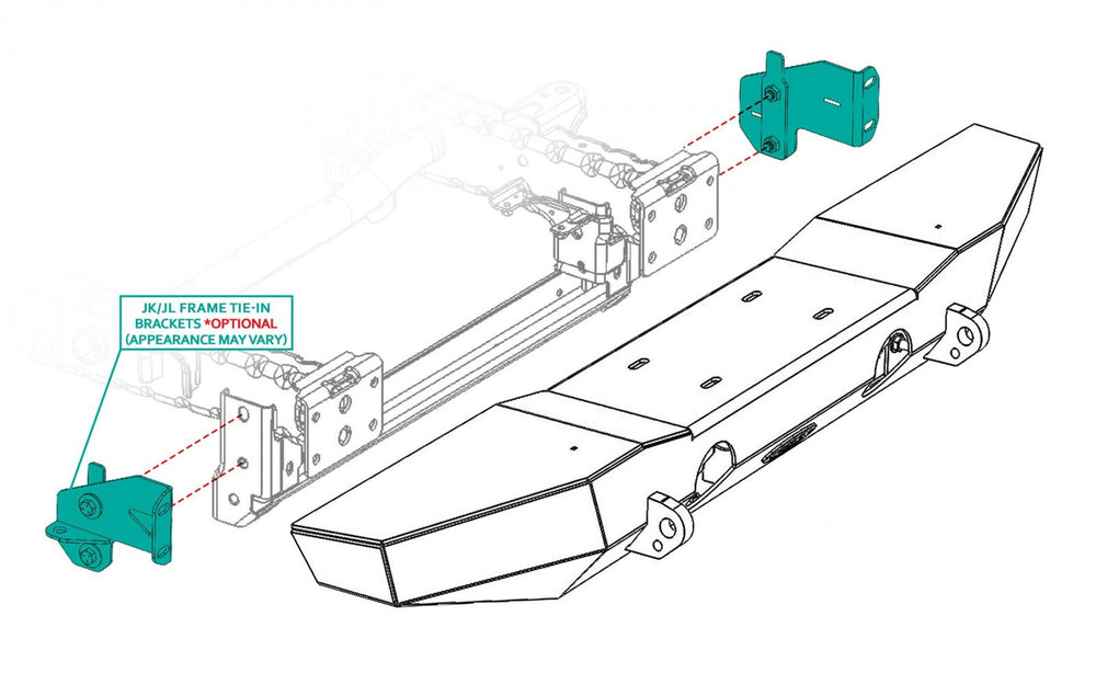 ~(12 lbs. 8X6X6)~ JK Frame Tie-in Bracket (For front bumper)