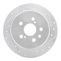 R1 96-99 Toyota Celica Rear Right Drilled & Slotted Silver Brake Rotor