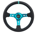 NRG Reinforced Steering Wheel (320mm) w/Carbon Fiber Look Trim (Same As RST-001CBL)