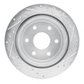 R1 99-07 Chevrolet AVALANCHE 1500 Rear Left Drilled & Slotted Silver Brake Rotor