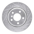 R1 02-06 BMW X5 Rear Right Drilled & Slotted Silver Brake Rotor