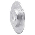DFC 14-19 Fiat 500L Rear Right Drilled & Slotted Silver Brake Rotor