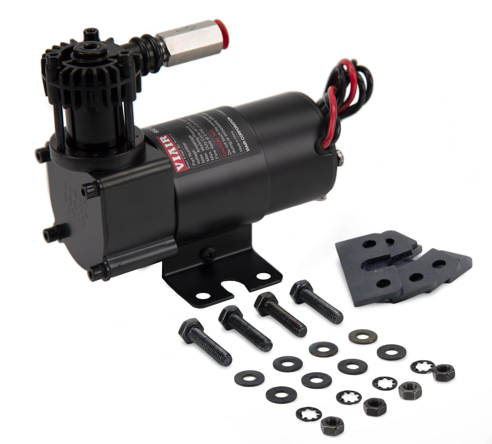 95C STEALTH BLACK COMPRESSOR KIT W/EXTERNAL CHECK VALVE & OMEGA STYLE MOUNTING BRACKET(12V 9% DUTY)