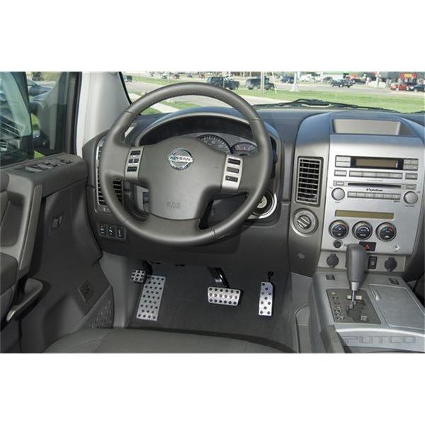 Pedal Covers: 20047-2006 Nissan Titan; Liquid Solid Billet Pedals; track design; accelerator/brake/parking brake