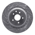 R1 09-20 Nissan 370Z Rear Left Drilled & Slotted Silver Brake Rotor
