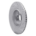R1 09-20 Nissan 370Z Rear Left Drilled & Slotted Silver Brake Rotor