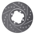 R1 83-89 Subaru BRAT Front Right Drilled & Slotted Silver Brake Rotor