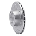R1 83-89 Subaru BRAT Front Right Drilled & Slotted Silver Brake Rotor