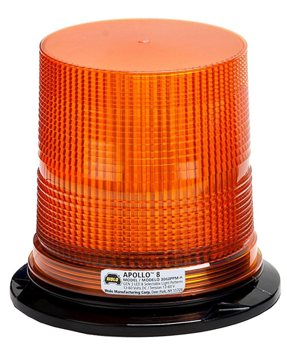 APOLLO 8 AMBER LENS LED TECHNOLOGY(8)CHANGEABLE SUPER BRIGHT WARNING LIGHT PAT
