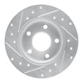 R1 Concepts Brake Rotor Drilled and Slotted Silver Fits Audi A6