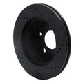 R1 99-06 Jeep Cherokee Front Left Drilled & Slotted Black Brake Rotor