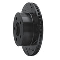 R1 99-06 Jeep Wrangler Front Right Drilled & Slotted Black Brake Rotor
