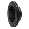 R1 99-06 Jeep Wrangler Front Right Drilled & Slotted Black Brake Rotor