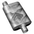 40 Series Delta Flow Chambered Muffler 40 Delta Flow 3.00 Offset In 2.50 Dual Out Aggressive Sound Flowmaster