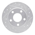 R1 99-05 Audi A6 Quattro Rear Right Drilled & Slotted Silver Brake Rotor
