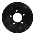 R1 76-86 Jeep Scrambler Front Left Drilled & Slotted Black Brake Rotor