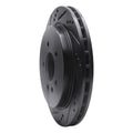 R1 03-11 Cadillac CTS Rear Left Drilled & Slotted Black Brake Rotor