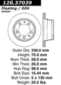 Centric C-TEK Standard Slotted Brake Rotor - Rear Right