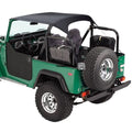 ~(4.2 lbs. 12X11X4)~ Bikini Top Traditional Black Crush Toyota 64-84 Land Cruiser; Has straps that attach to rear footman loops (included); Requires 51209-01 channel