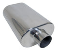 Kooks 2.5in Oval Clamp In Muffler 12in Long Body Polished Stainless Steel