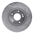 R1 05-24 Hyundai TUCSON Front Right Drilled & Slotted Silver Brake Rotor