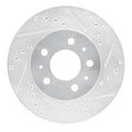 R1 95-97 Ford Crown Victoria Front Right Drilled & Slotted Silver Brake Rotor