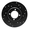 R1 70-79 Toyota Carina Front Right Drilled & Slotted Black Brake Rotor