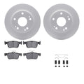 R1 16-25 Honda Civic Rear Carbon Coated Brake Rotor Set w/Optimum OE Pads and Hardware