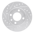 R1 80-08 Audi 4000 Front Left Drilled & Slotted Silver Brake Rotor