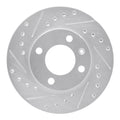 R1 80-08 Audi 4000 Front Left Drilled & Slotted Silver Brake Rotor